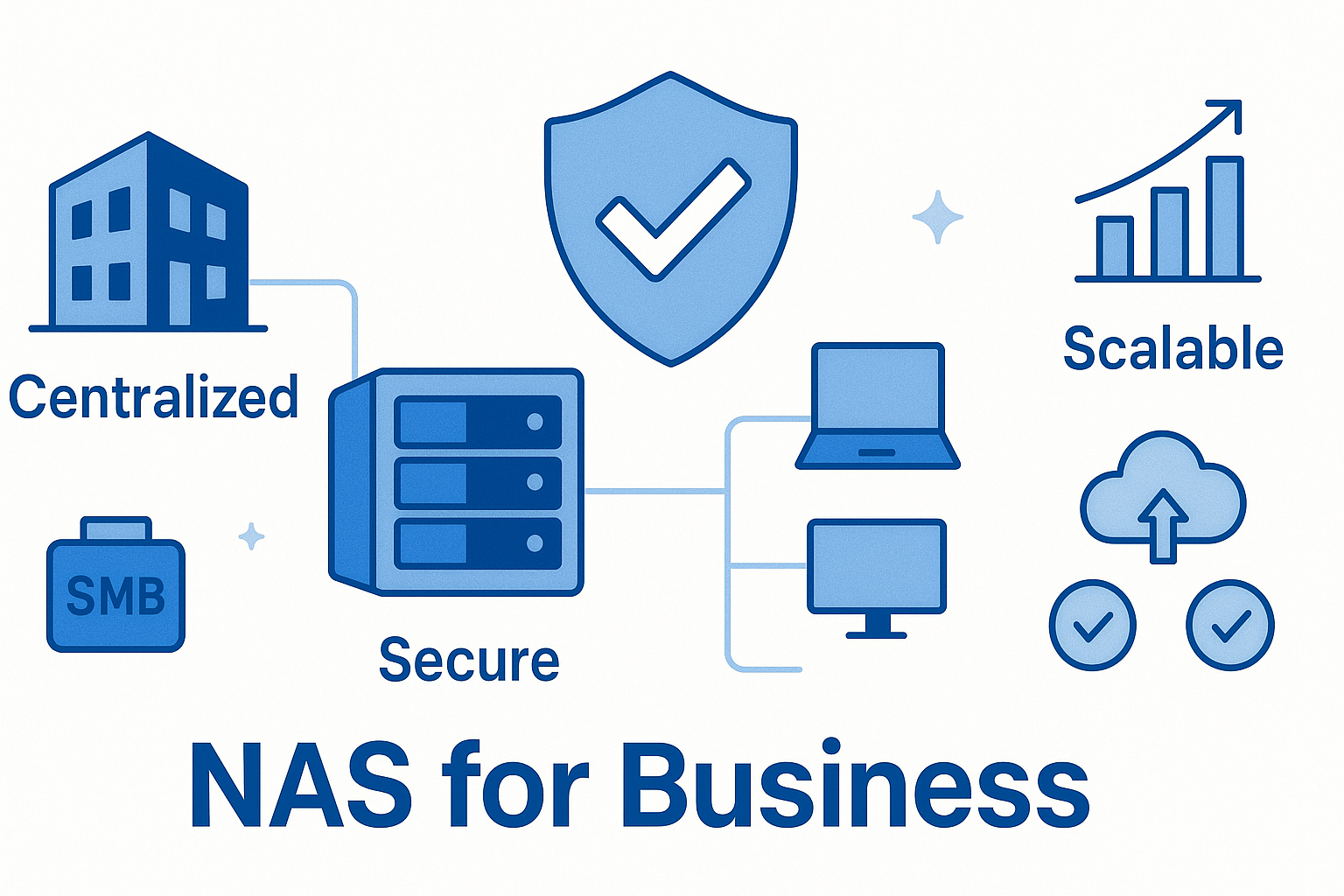 Benefits of NAS for businesses including data storage and file sharing.