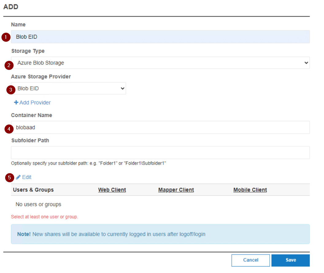 azure blob entra ID add to shares