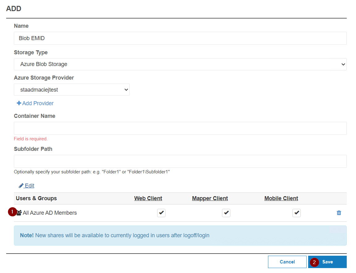 azure blob save share