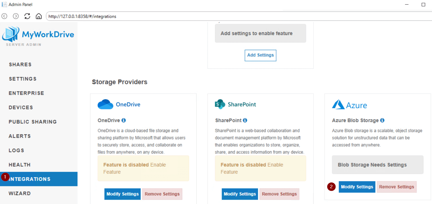 azure blob integrations