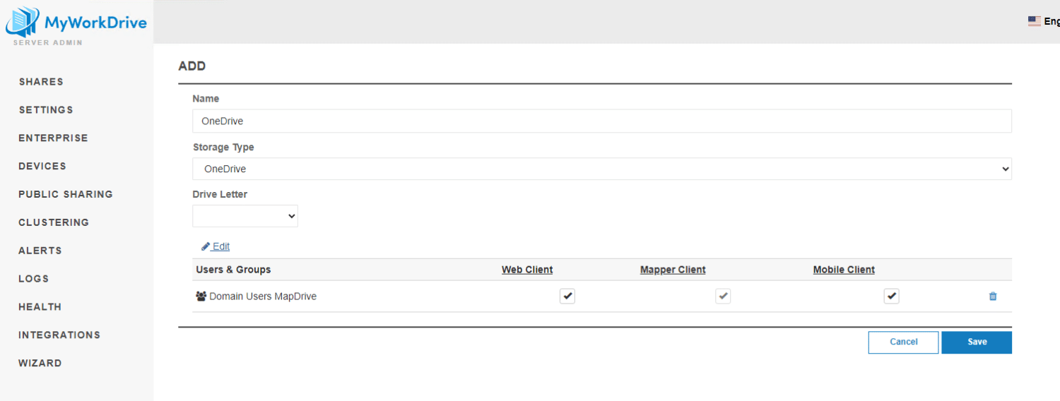 Granular Permission settings on Shares - MyWorkDrive